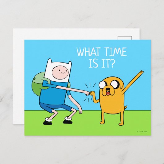 Adventure-tijd | Finn & Jake Fist Bump Briefkaart (Voorkant / Achterkant)