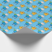 Adventure-tijd | Finn & Jake Fist Bump Cadeaupapier (Hoek)