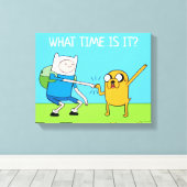Adventure-tijd | Finn & Jake Fist Bump Canvas Afdruk (Insitu (Houten vloer))
