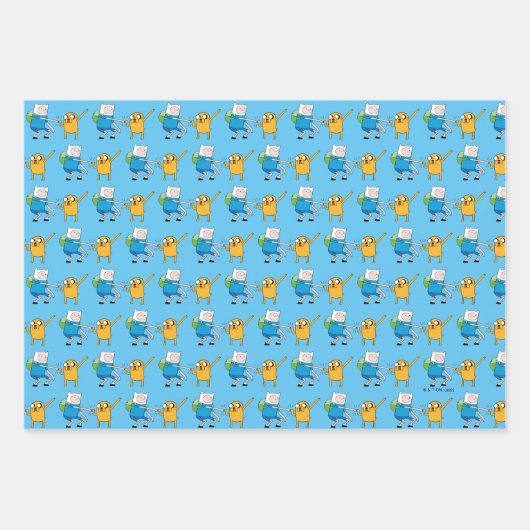 Adventure-tijd | Finn & Jake Fist Bump Inpakpapier Vel (Voorkant 2)