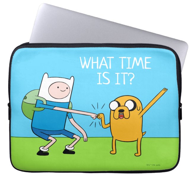 Adventure-tijd | Finn & Jake Fist Bump Laptop Sleeve (Voorkant)