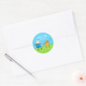 Adventure-tijd | Finn & Jake Fist Bump Ronde Sticker (Envelop)