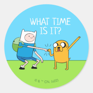Adventure-tijd   Finn & Jake Fist Bump Ronde Sticker