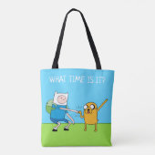Adventure-tijd | Finn & Jake Fist Bump Tote Bag (Achterkant)