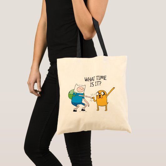 Adventure-tijd | Finn & Jake Fist Bump Tote Bag (Voorkant (product))