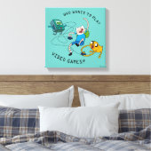 Adventure-tijd | Finn & Jake Play with BMO Canvas Afdruk (Insitu (Slaapkamer))