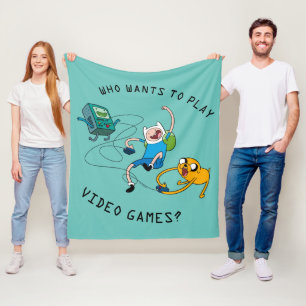 Adventure-tijd   Finn & Jake Play with BMO Fleece Deken