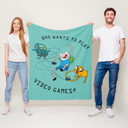 Adventure-tijd | Finn & Jake Play with BMO Fleece Deken (In situ)