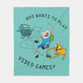 Adventure-tijd | Finn & Jake Play with BMO Fleece Deken (Voorkant)