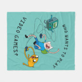 Adventure-tijd | Finn & Jake Play with BMO Fleece Deken (Voorkant (Horizontaal))