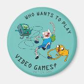 Adventure-tijd | Finn & Jake Play with BMO Magneet (Voorkant)