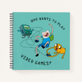 Adventure-tijd | Finn & Jake Play with BMO Notitieboek (Voorkant)