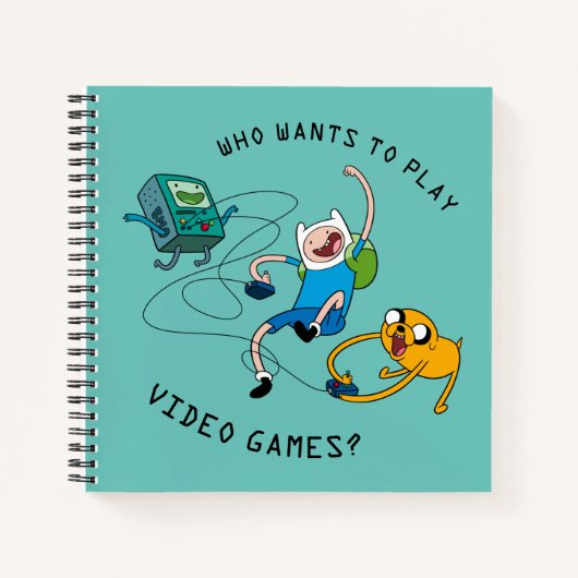 Adventure-tijd | Finn & Jake Play with BMO Notitieboek (Voorkant)