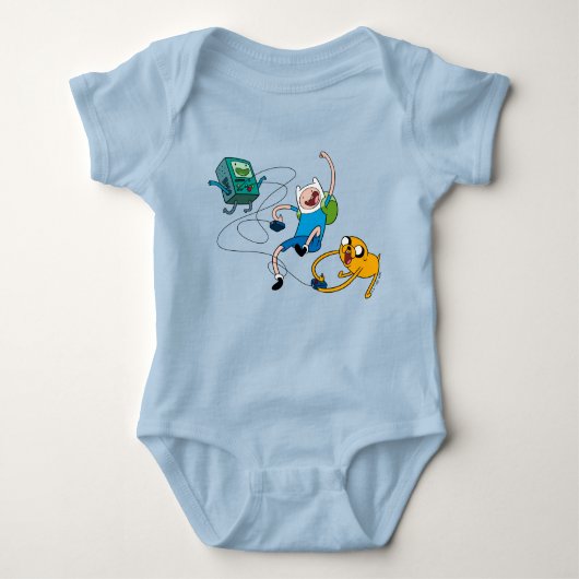 Adventure-tijd | Finn & Jake Play with BMO T-Shirt (Voorkant)