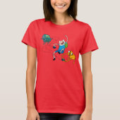Adventure-tijd | Finn & Jake Play with BMO T-shirt (Voorkant)