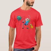 Adventure-tijd | Finn & Jake Play with BMO T-shirt (Voorkant)