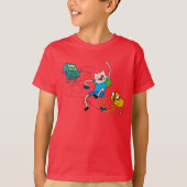 Adventure-tijd | Finn & Jake Play with BMO T-shirt (Voorkant)