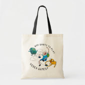 Adventure-tijd | Finn & Jake Play with BMO Tote Bag (Voorkant)