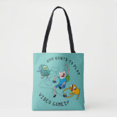 Adventure-tijd | Finn & Jake Play with BMO Tote Bag (Voorkant)