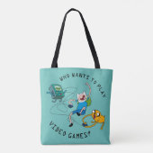 Adventure-tijd | Finn & Jake Play with BMO Tote Bag (Achterkant)