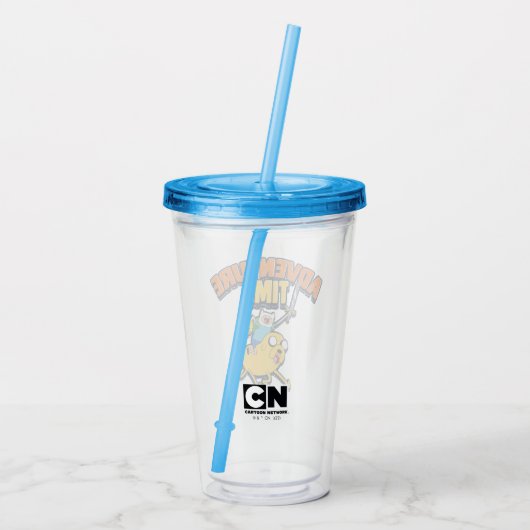 Adventure-tijd | Finn Riding Jake Acryl Drinkbeker (Achterkant)