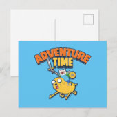 Adventure-tijd | Finn Riding Jake Briefkaart (Voorkant / Achterkant)