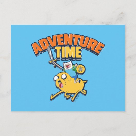 Adventure-tijd | Finn Riding Jake Briefkaart (Voorkant)