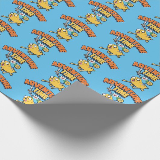 Adventure-tijd | Finn Riding Jake Cadeaupapier (Hoek)