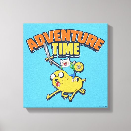 Adventure-tijd | Finn Riding Jake Canvas Afdruk (Voorkant)