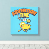 Adventure-tijd | Finn Riding Jake Canvas Afdruk (Insitu (Houten vloer))