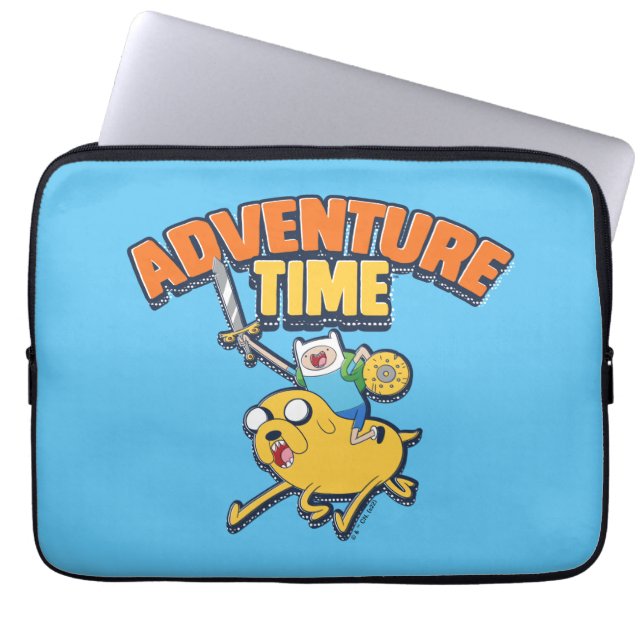 Adventure-tijd | Finn Riding Jake Laptop Sleeve (Voorkant)