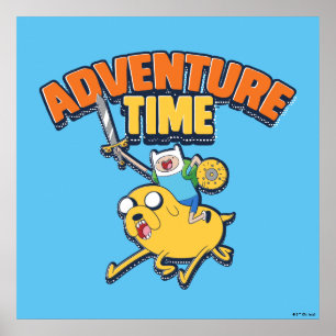 Adventure-tijd   Finn Riding Jake Poster
