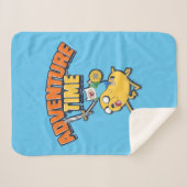 Adventure-tijd | Finn Riding Jake Sherpa Deken (Voorkant (horizontaal))
