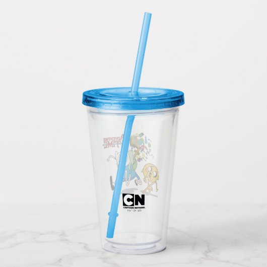 Adventure-tijd | Finn's rugzak, avontuurlijk tandw Acryl Drinkbeker (Achterkant)