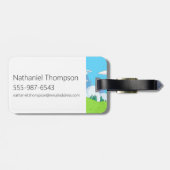 Adventure-tijd | Finn's rugzak, avontuurlijk tandw Bagagelabel (Achterkant horizontaal)