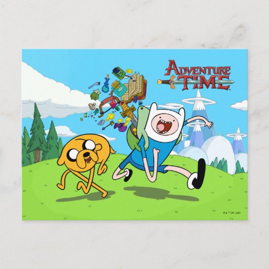 Adventure-tijd | Finn's rugzak, avontuurlijk tandw Briefkaart (Voorkant)