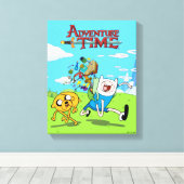 Adventure-tijd | Finn's rugzak, avontuurlijk tandw Canvas Afdruk (Insitu (Houten vloer))