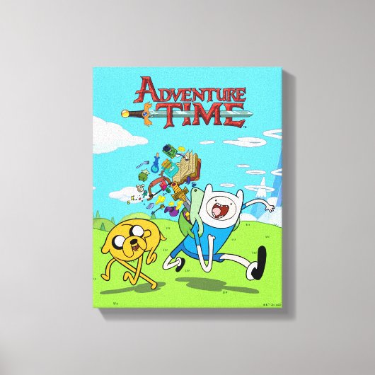 Adventure-tijd | Finn's rugzak, avontuurlijk tandw Canvas Afdruk (Voorkant)