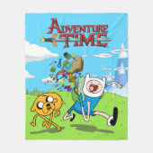 Adventure-tijd | Finn's rugzak, avontuurlijk tandw Fleece Deken (Voorkant)