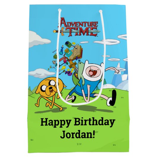 Adventure-tijd | Finn's rugzak, avontuurlijk tandw Medium Cadeauzakje (Achterkant)