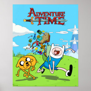 Adventure-tijd Finn's rugzak, avontuurlijk tandw Poster