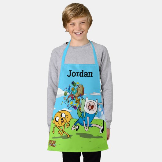 Adventure-tijd | Finn's rugzak, avontuurlijk tandw Schort (Gedragen)