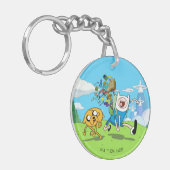 Adventure-tijd | Finn's rugzak, avontuurlijk tandw Sleutelhanger (Voorkant Links)