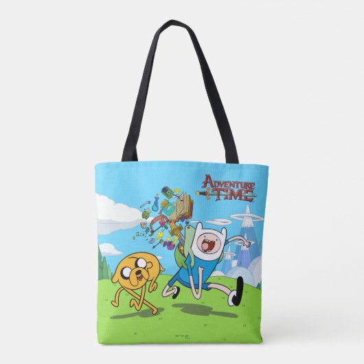 Adventure-tijd | Finn's rugzak, avontuurlijk tandw Tote Bag (Achterkant)