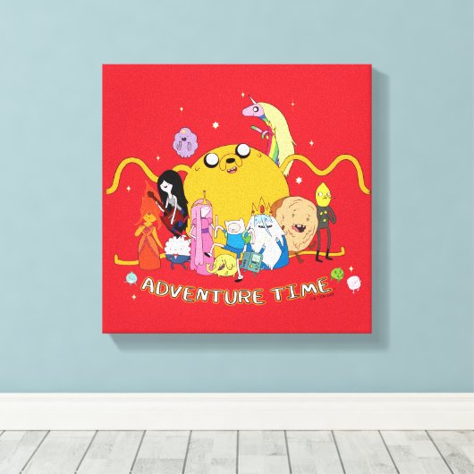 Adventure-tijd | Grafisch grote Jake-groep Canvas Afdruk (Insitu (Houten vloer))