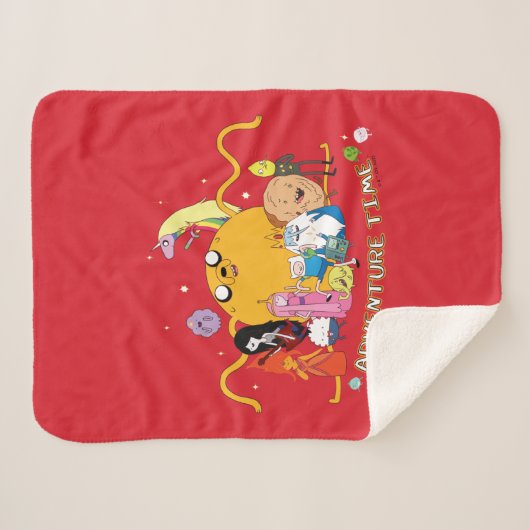 Adventure-tijd | Grafisch grote Jake-groep Sherpa Deken (Voorkant (horizontaal))