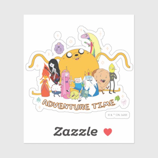 Adventure-tijd | Grafisch grote Jake-groep Sticker (Vel)