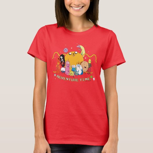 Adventure-tijd | Grafisch grote Jake-groep T-shirt (Voorkant)