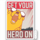Adventure-tijd | Jake "Haal je Hero aan" Sticker (Voorkant)