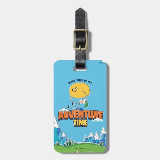 Adventure-tijd | Jake met Finn drijft Bagagelabel (Voorkant verticaal)